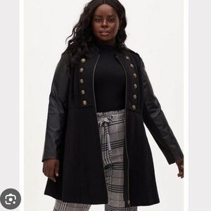 Wool Military Zip-Front Coat